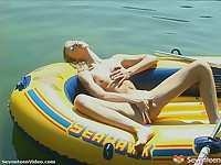 Masturbating in a rubber boat