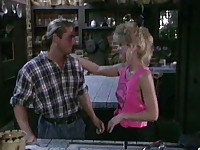 retro blonde gets fucked in the kitchen