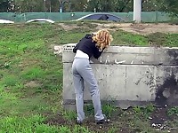 Grey pee-soggy pants