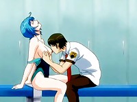 Anime girl in swimsuit in porn hentai