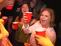 Leering party slut gets pumped by a strong big black boner at party club.