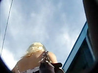 Fat ass upskirt peek